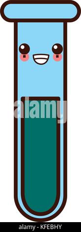 Test tube medical flask kawaii cartoon Stock Vector