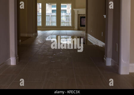 A house in Houston suburb flooded from Hurricane Harvey 2017 Stock Photo