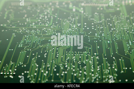 Printed circuit board with solder connections & circuit pathways