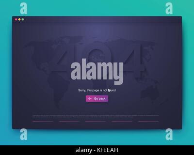 Vector Illustration of screens and web concept. Interface UX, UI GUI screen template for web site banners. 404 error Stock Vector