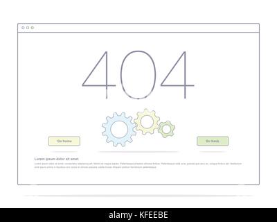 Vector Illustration of screens and web concept. Interface UX, UI GUI screen template for web site banners. 404 error Stock Vector