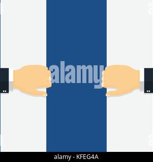 Businessman open door, Discovery in business concept. Finding Business opportunities. Male finding way to Solution. Vector illustration flat design. I Stock Vector