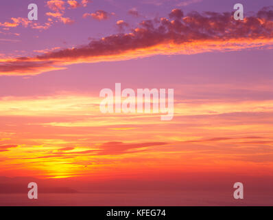 Setting sun over the Bay of Biscay. Atlantic Ocean, Stock Photo
