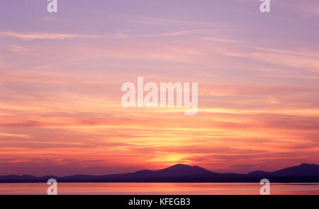 Sunset over Loch Duich, Highland Region, Scotland. UK Stock Photo