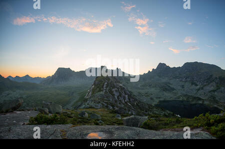 Sunrise in mountains in the Ergaki national park, Russia Stock Photo