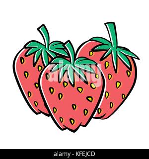 Illustration of strawberry, isolated on white background- Vector Illustration Stock Vector