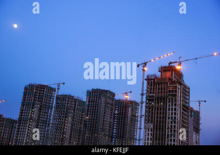 Under construction building in Delhi at Dusk Stock Photo
