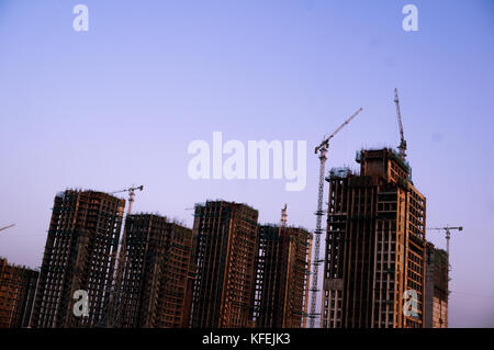 Under construction building in Delhi at Dusk Stock Photo