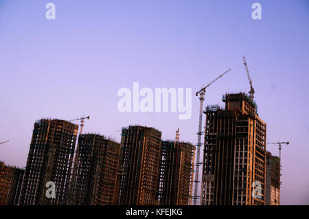 Under construction building in Delhi at Dusk Stock Photo
