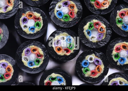 Fibre Optic Cable Construction Closeup Stock Photo