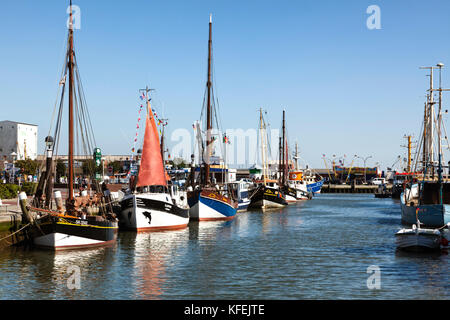 Fishing boats at the port of Büsum, Schleswig-Holstein, Germany Stock Photo