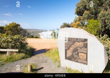 The famous Urquhart Bluff lookout on the Great Ocean Rd looking over Guvvos beach near Aireys Inlet in Victoria, Australia Stock Photo