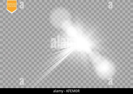 Vector transparent sunlight special lens flare light effect. Sun flash with rays and spotlight. eps 10 Stock Vector