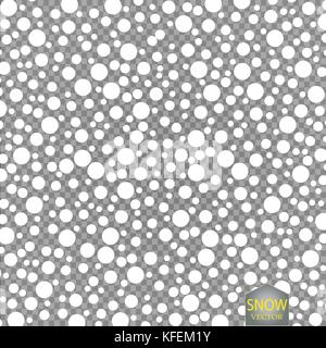 Snow falling background. Vector magic Christmas eve snowfall. White glitter snowflakes falling down on transparent background. eps 10 Stock Vector