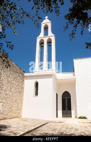 Greek style bell tower at the church of Our Lady of Iberia in Cisternino Stock Photo