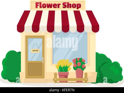 Flower shop vector illustration on a white background Stock Vector