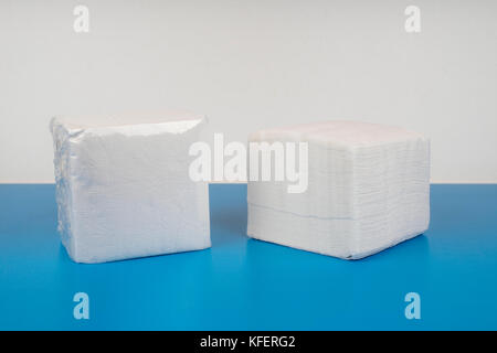 Blue and white background on the napkin Stock Photo