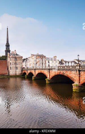 New Bridge, built 1878, and the River Ayr in Ayr, South Ayrshire, Scotland. Stock Photo