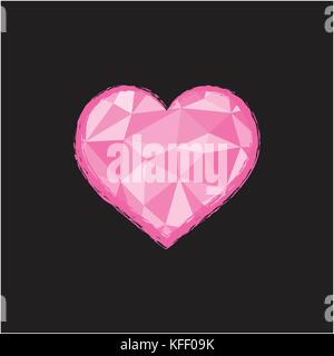Heart Illustration in polygonal style Stock Vector