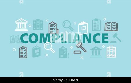 COMPLIANCE Concept with icons Stock Vector