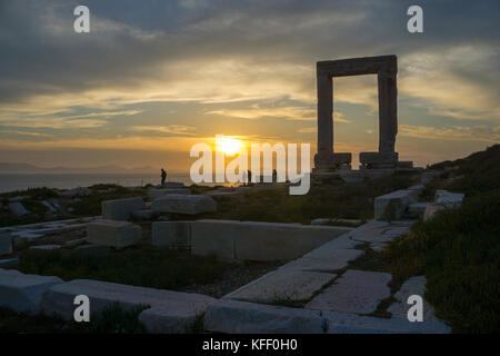 Portara of Naxos, landmark of Naxos island, Cyclades, Aegean, Greece Stock Photo