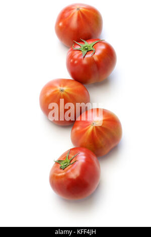 fresh japanese tomatoes isolated on white background Stock Photo
