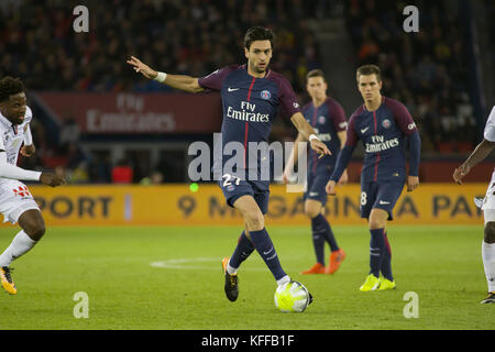 Paris, Paris, France. 27th Oct, 2017. Javier Pastore in action during the French Ligue 1 soccer match between Paris Saint Germain (PSG) and Nice at Parc des Princes. Credit: SOPA/ZUMA Wire/Alamy Live News Stock Photo