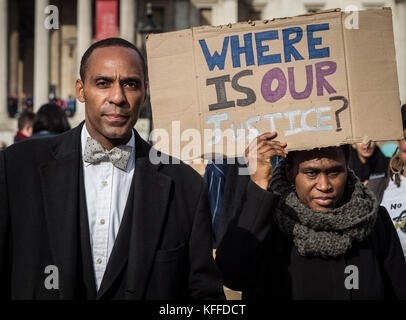 London, UK. 28th Oct, 2017. 19th Annual remembrance procession protest march by United Families and Friends Campaign (UFFC), a coalition of family and those affected by deaths in police, prison, immigration and psychiatric custody. Credit: Guy Corbishley/Alamy Live News Stock Photo