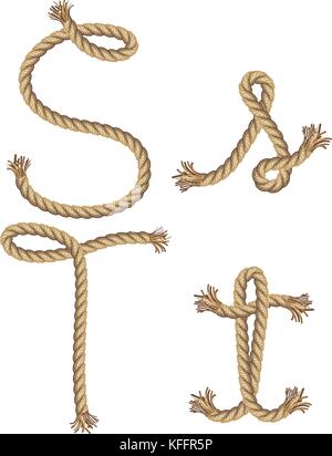 Rope alphabet. vector illustration Stock Vector Image & Art - Alamy