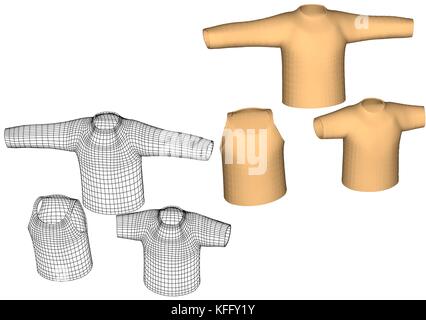 set of t-shirts isolated on white background Stock Vector