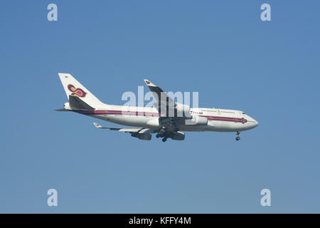 CHIANGMAI , THAILAND- CIRCA 2007: HS-TGH Boeing 747-400 of Thaiairway. For Flight  Chiangmai airport and Bangkok Suvarnabhumi, thailand. Stock Photo