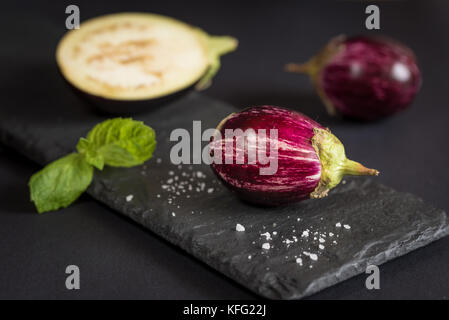 Mini fresh eggplant. Stock Photo