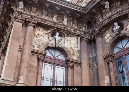 Detail of Theater on Piazza Vincenzo Bellini in Catania, Sicily, Italy. Teatro Massimo Bellini. Stock Photo