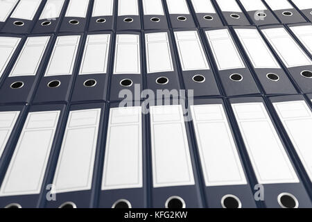 Archive with many binders on shelf Stock Photo