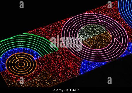 Colorful abstract of Christmas lights in Spain Stock Photo