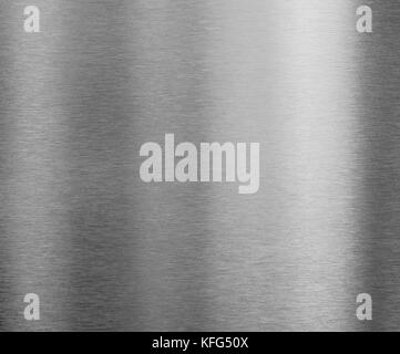 brushed silver metal plate Stock Photo