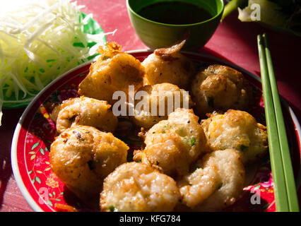 Vietnamese traditional Food- Vietnamese Savory Mini Pancakes(banh khot) Stock Photo