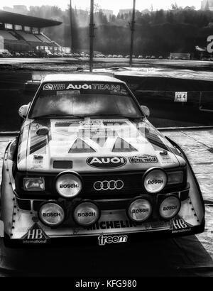 SAN MARINO, SAN MARINO - OTT 21 : AUDI SPORT QUATTRO S1 old racing car rally THE LEGEND 2017 the famous SAN MARINO historical race Stock Photo