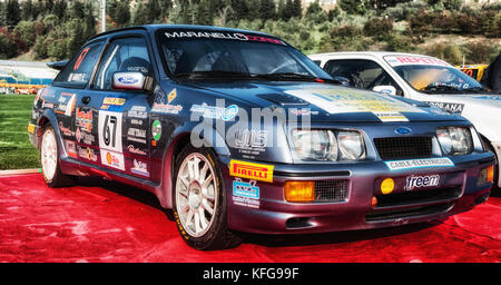 SANMARINO, SANMARINO - OTT 21, 2017 :FORD SIERRA 1987 in old racing car rally THE LEGEND 2017 the famous SAN MARINO historical race Stock Photo