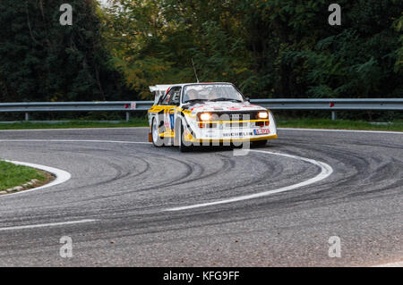 SAN MARINO, SAN MARINO - OTT 21 : AUDI SPORT QUATTRO S1 old racing car rally THE LEGEND 2017 the famous SAN MARINO historical race Stock Photo