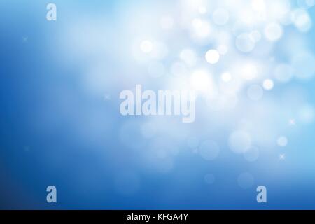 Blue christmas background with bokeh lights Stock Vector