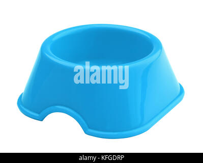 Plastic bowl for animals isolated on white Stock Photo