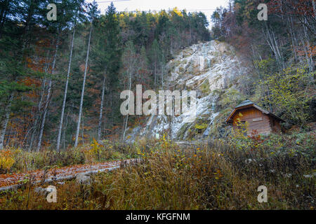 Small Waterfall Palenk, Logar valley, Alps, Slovenia Stock Photo