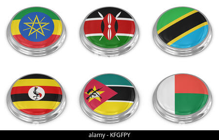 Nation flag icon set , computer generated image. 3d render. Stock Photo