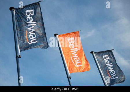 Bellway Homes flags Stock Photo - Alamy
