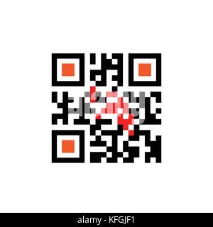 Sample Qr Code For Smartphone Scanning Icon Stock Vector