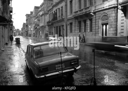 Black and white snapshots of La Havana, Cub Stock Photo