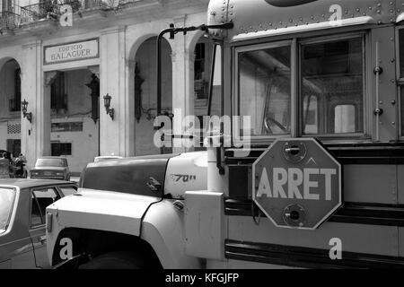 Black and white snapshots of La Havana, Cub Stock Photo