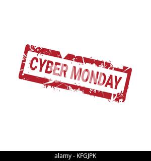 Cyber Monday Grunge Rubber Stamp On White Background Stock Vector