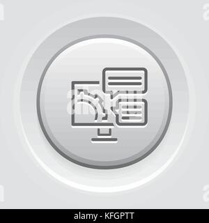 Engineering Solutions Icon. Gear and Computer. Development Symbol Stock